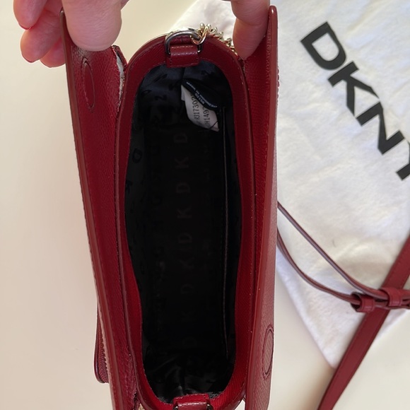 Lather crossbody bag by DKNY, color- bordo - Picture 4 of 4